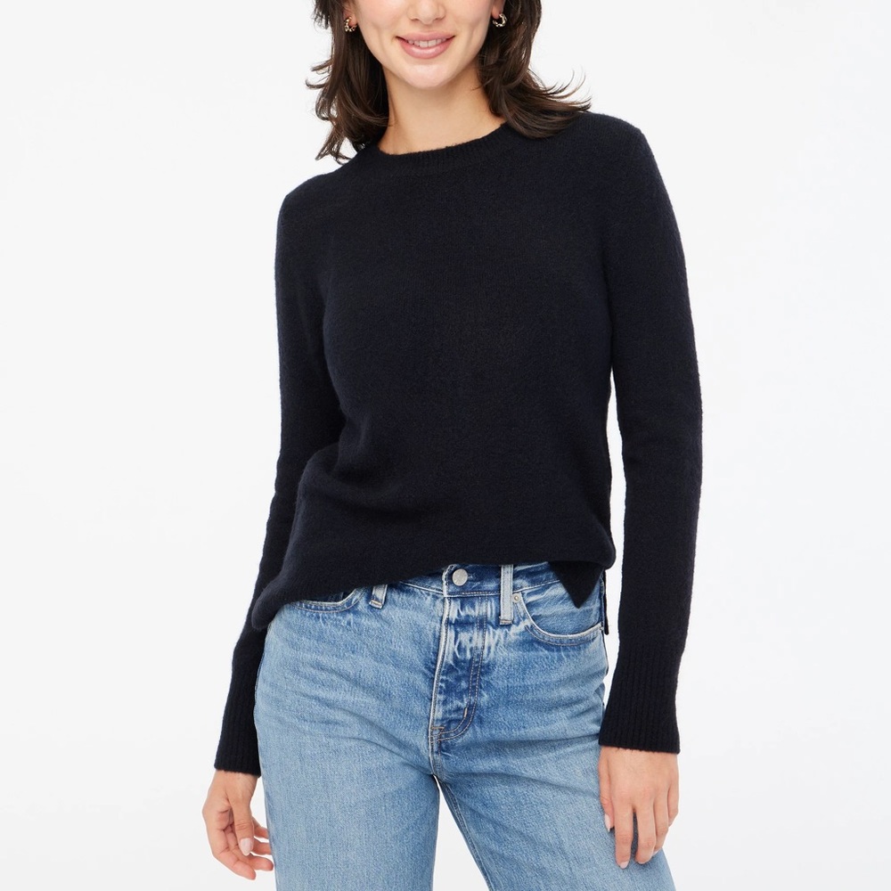 JCREW REIMAGINED | BLACK CLASSIC CREW NECK SOFT COZY EVERYDAY ESSENTIALS SWEATER